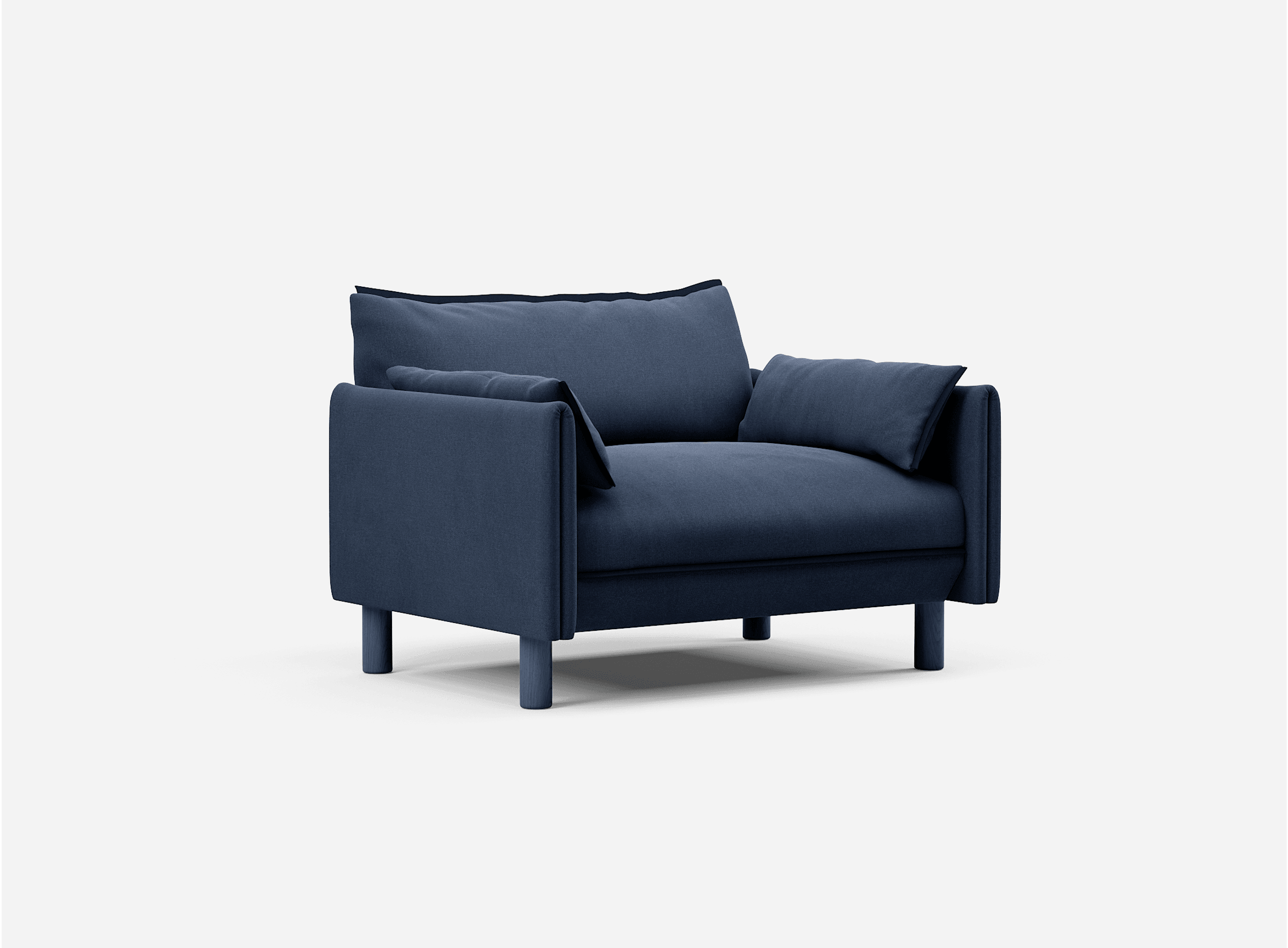 1.5 Seater Sofa | Cotton Navy - Cozmo @ Navy Cotton Jacket | Dark Blue Trim
