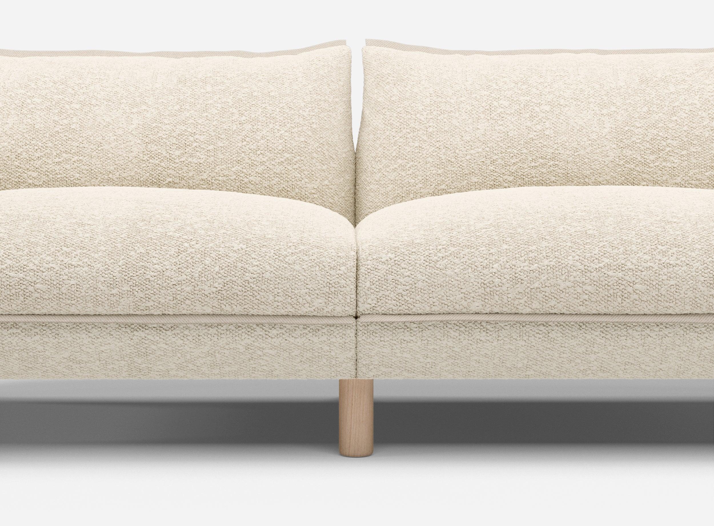 5 Seater Sofa | Boucle Ecru - Cozmo @ Ecru Boucle Jacket | Natural Trim