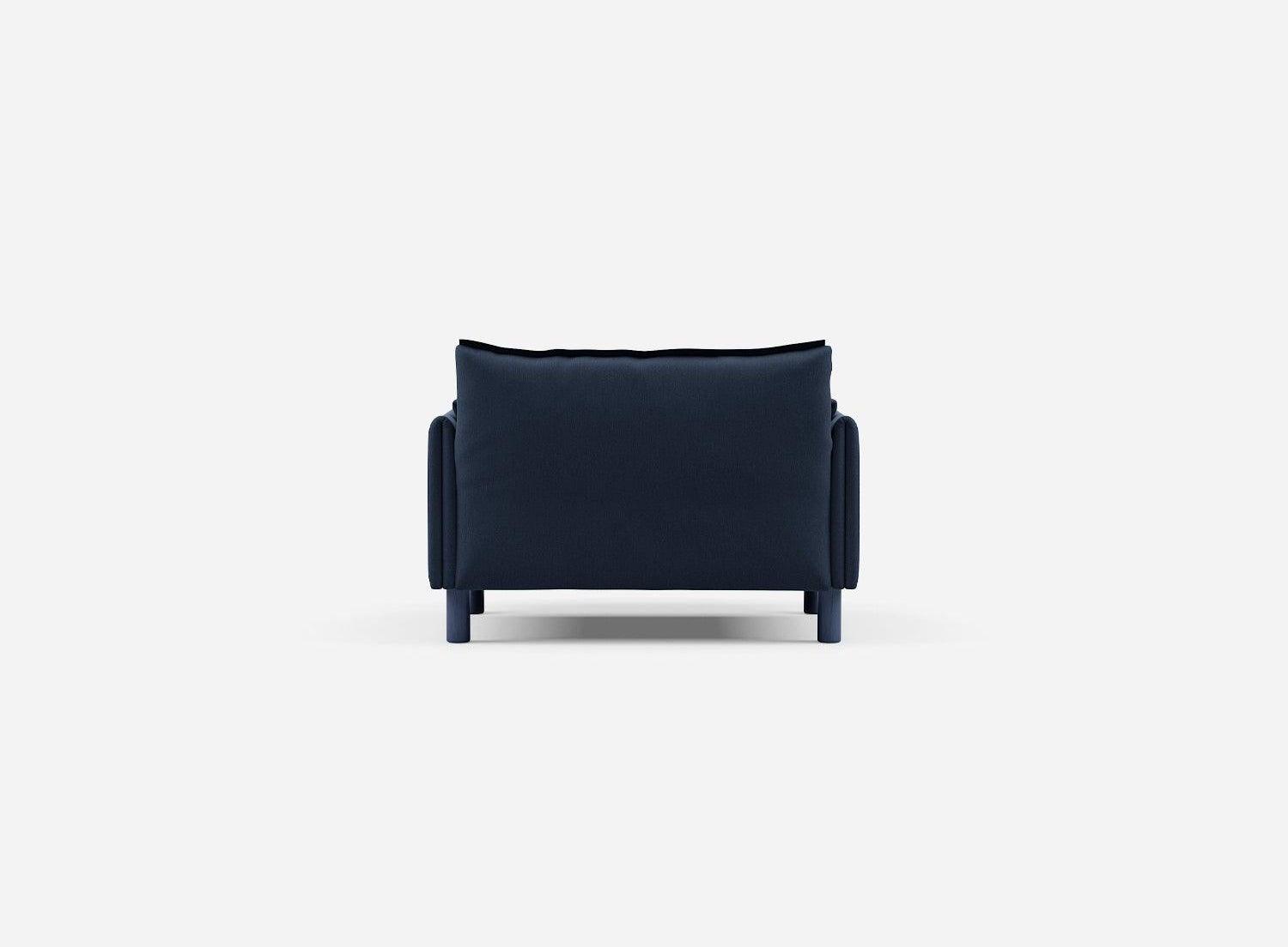 1.5 Seater Sofa | Cotton Navy - Cozmo @ Navy Cotton Jacket | Dark Blue Trim