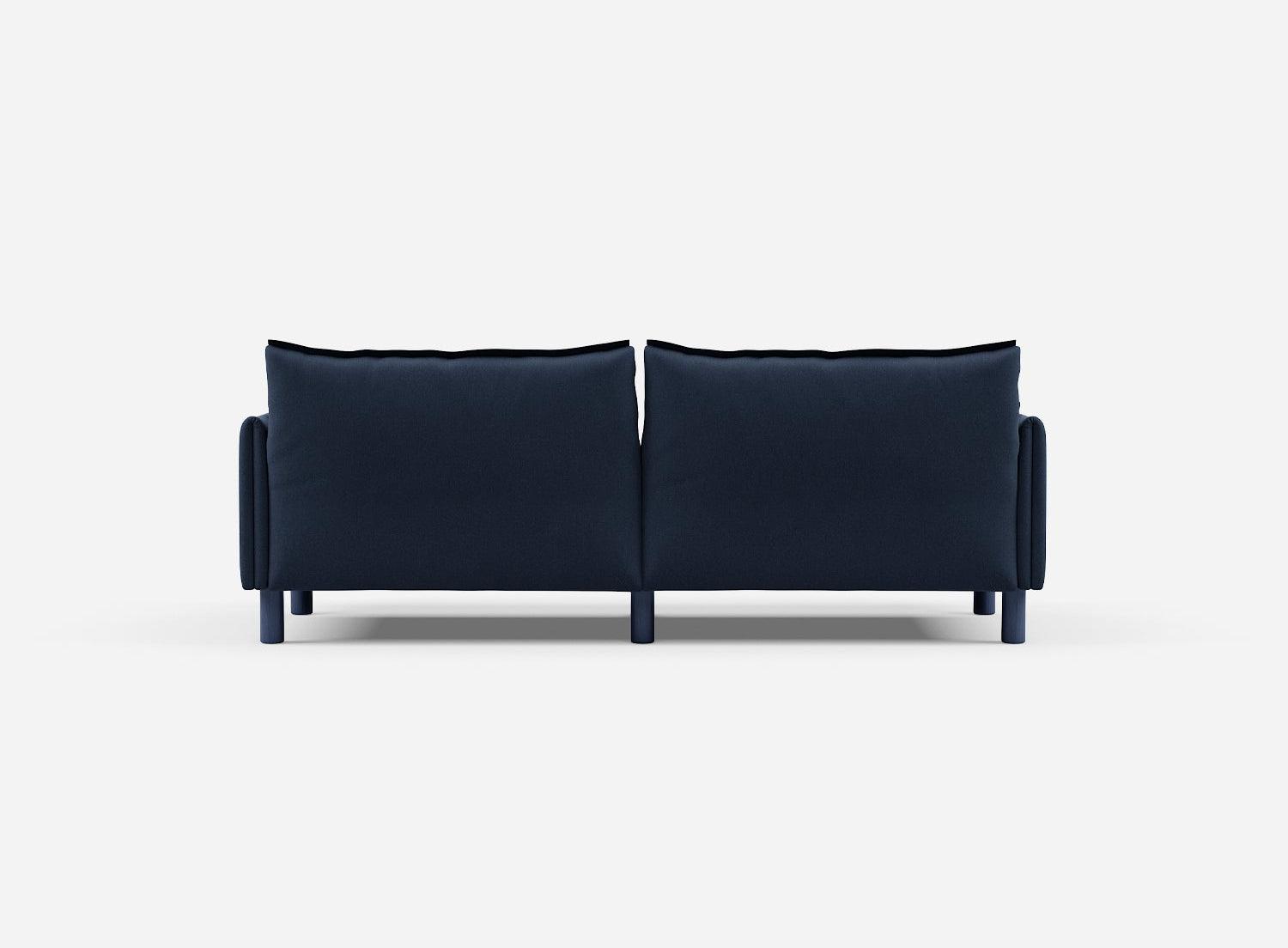 3 Seater Chaise Corner Left Hand Sofa | Cotton Navy - Cozmo @ Navy Cotton Jacket | Dark Blue Trim
