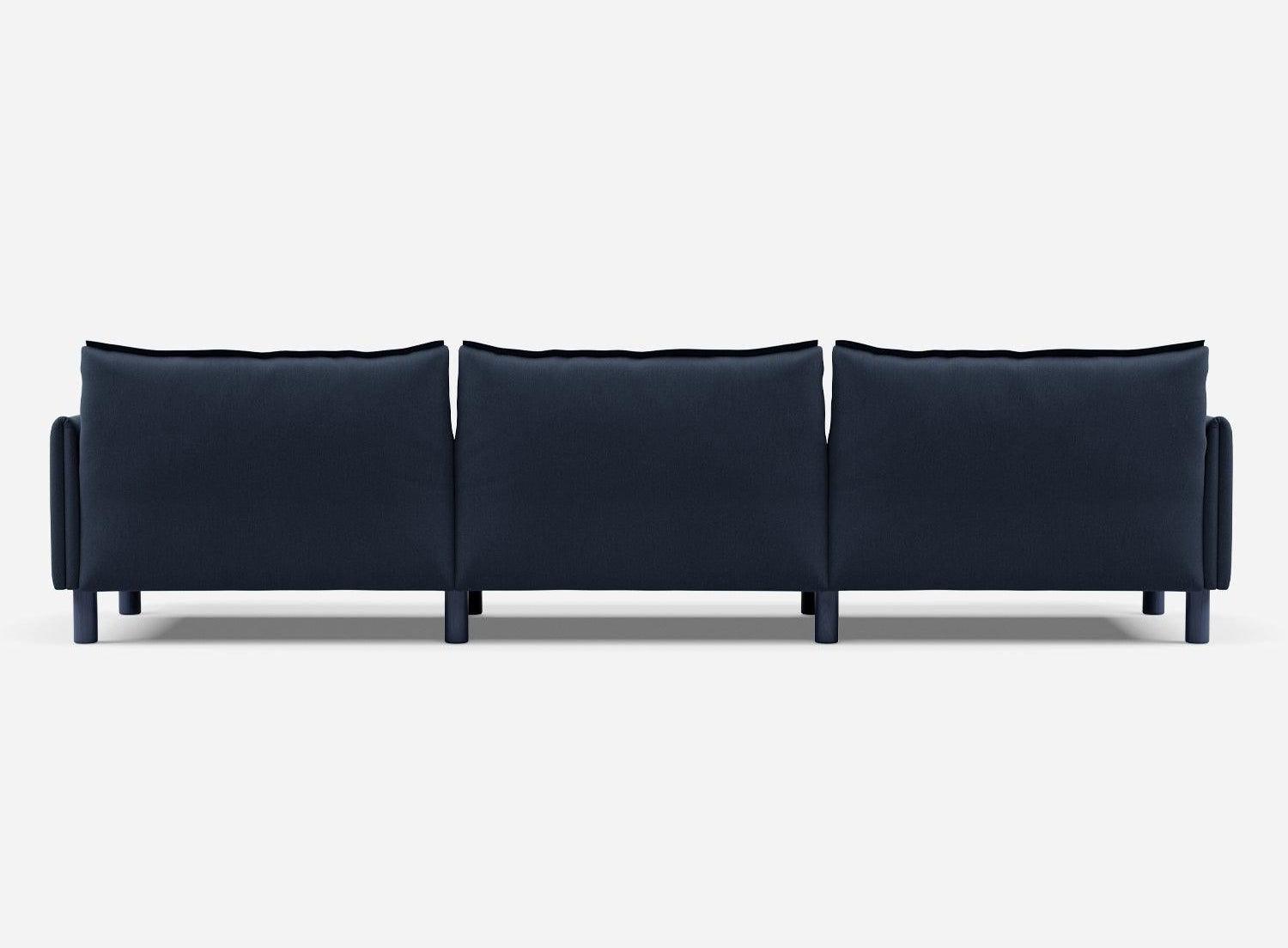 5 Seater Sofa | Cotton Navy - Cozmo @ Navy Cotton Jacket | Dark Blue Trim