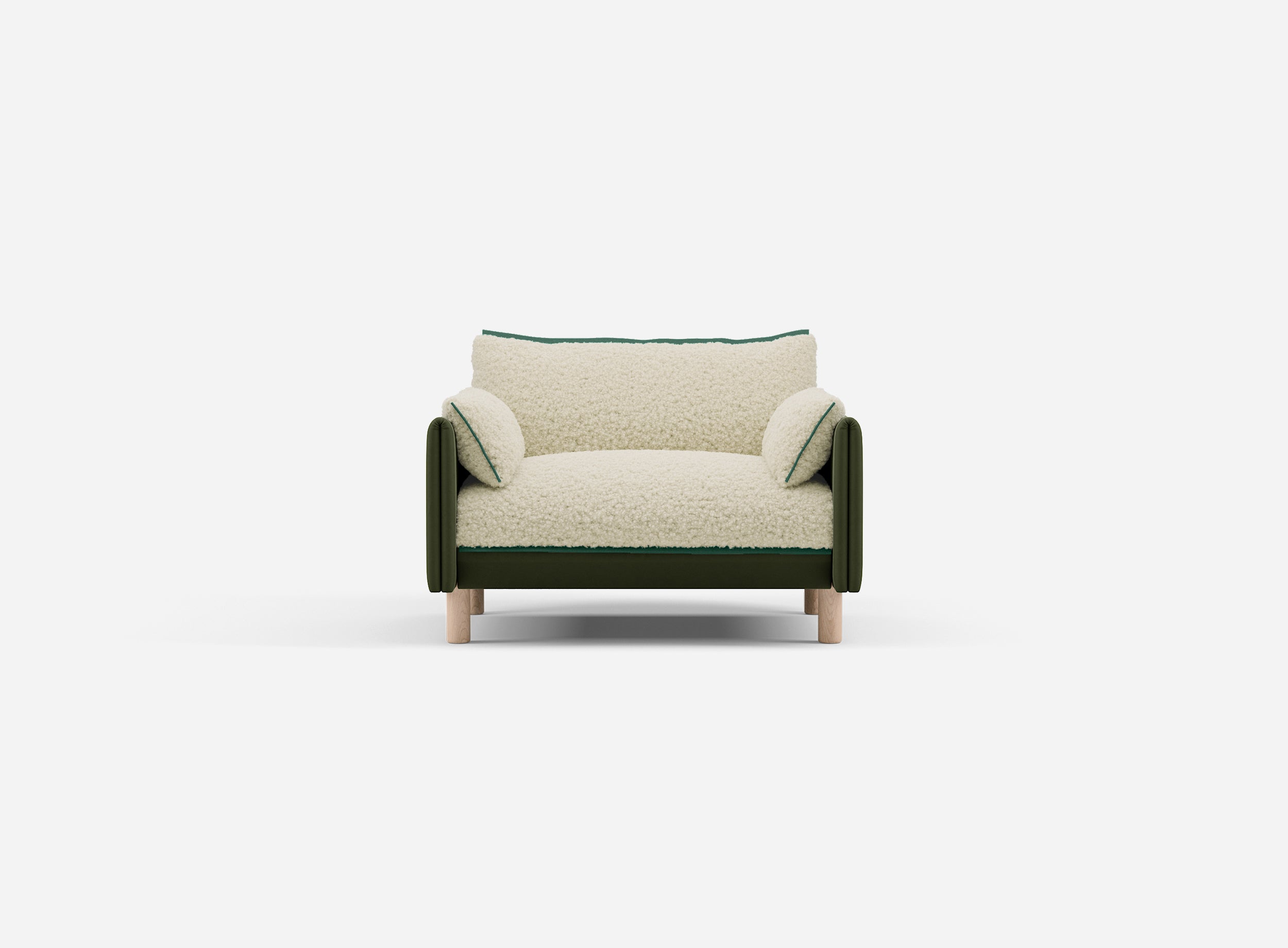 @ Cream Fleece Jacket | Green Trim