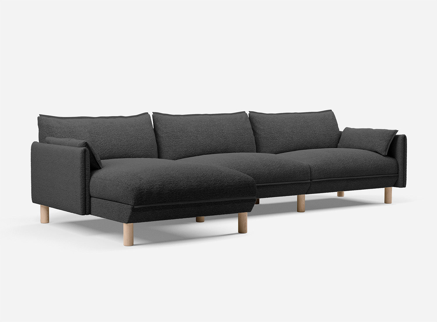 5 Seater LH Chaise Sofa | Charcoal Boucle