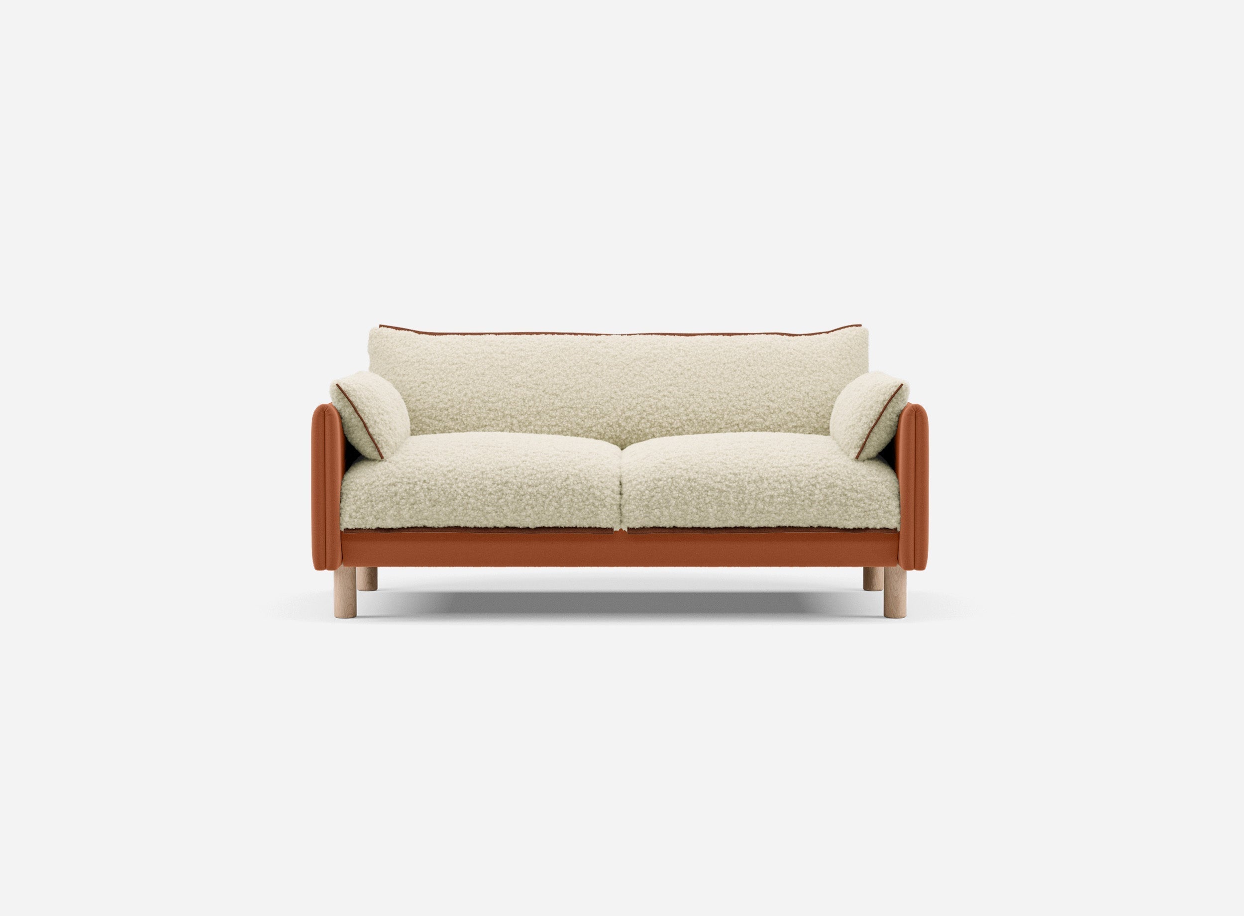 @ Cream Fleece Jacket | Brick Trim