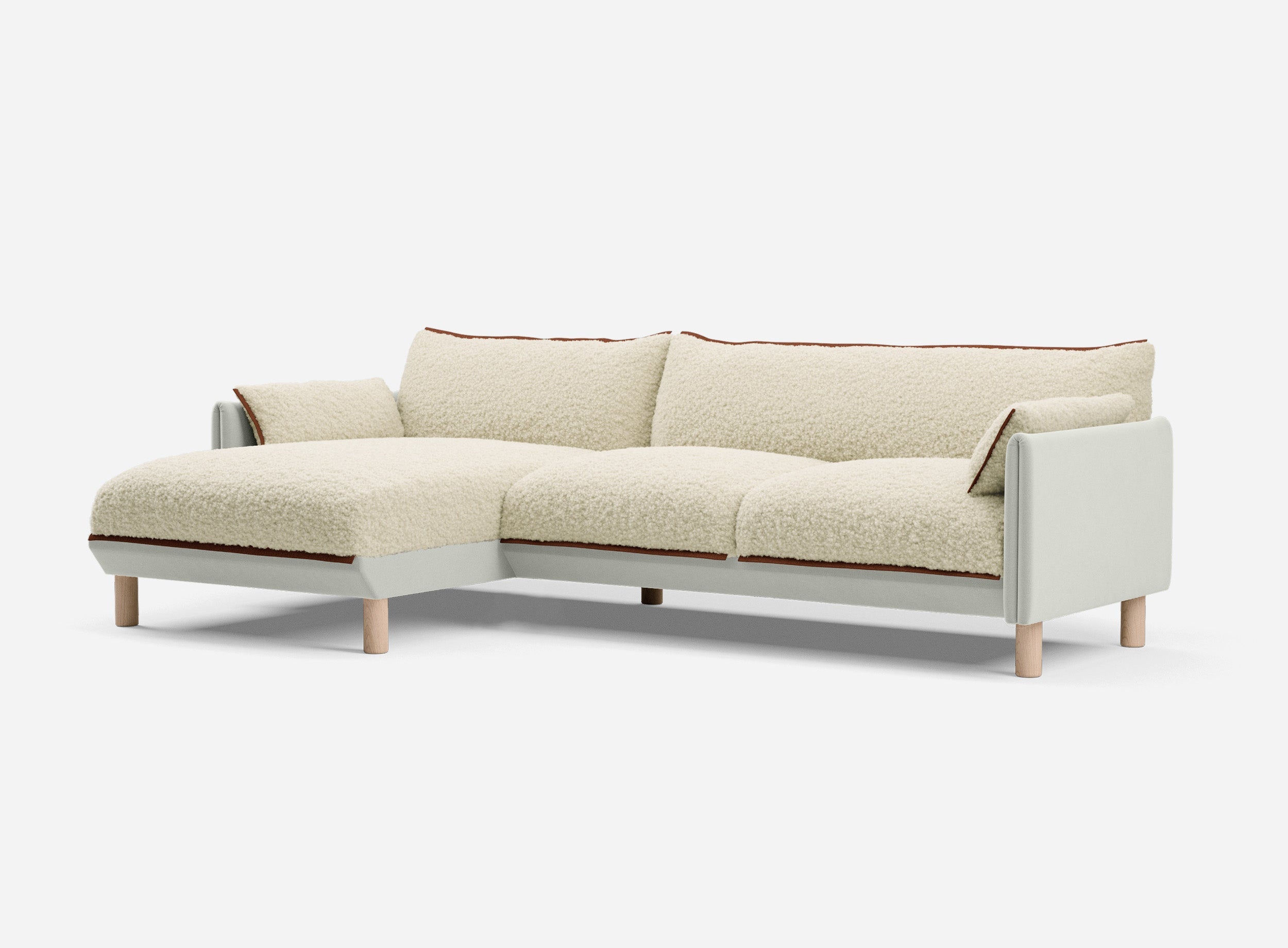 @ Cream Fleece Jacket | Brick Trim