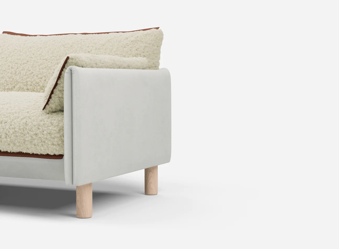 @ Cream Fleece Jacket | Brick Trim