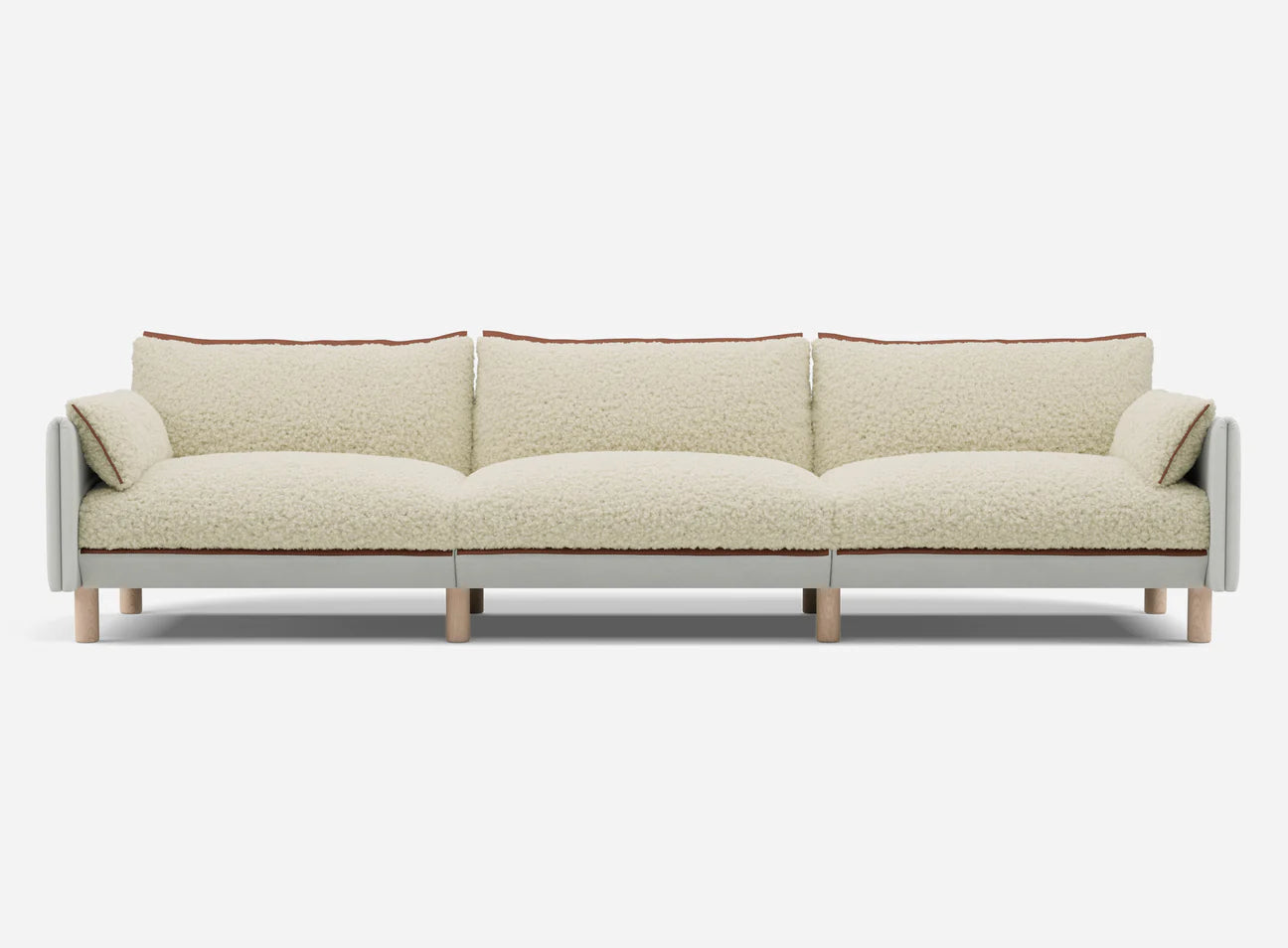 @ Cream Fleece Jacket | Brick Trim