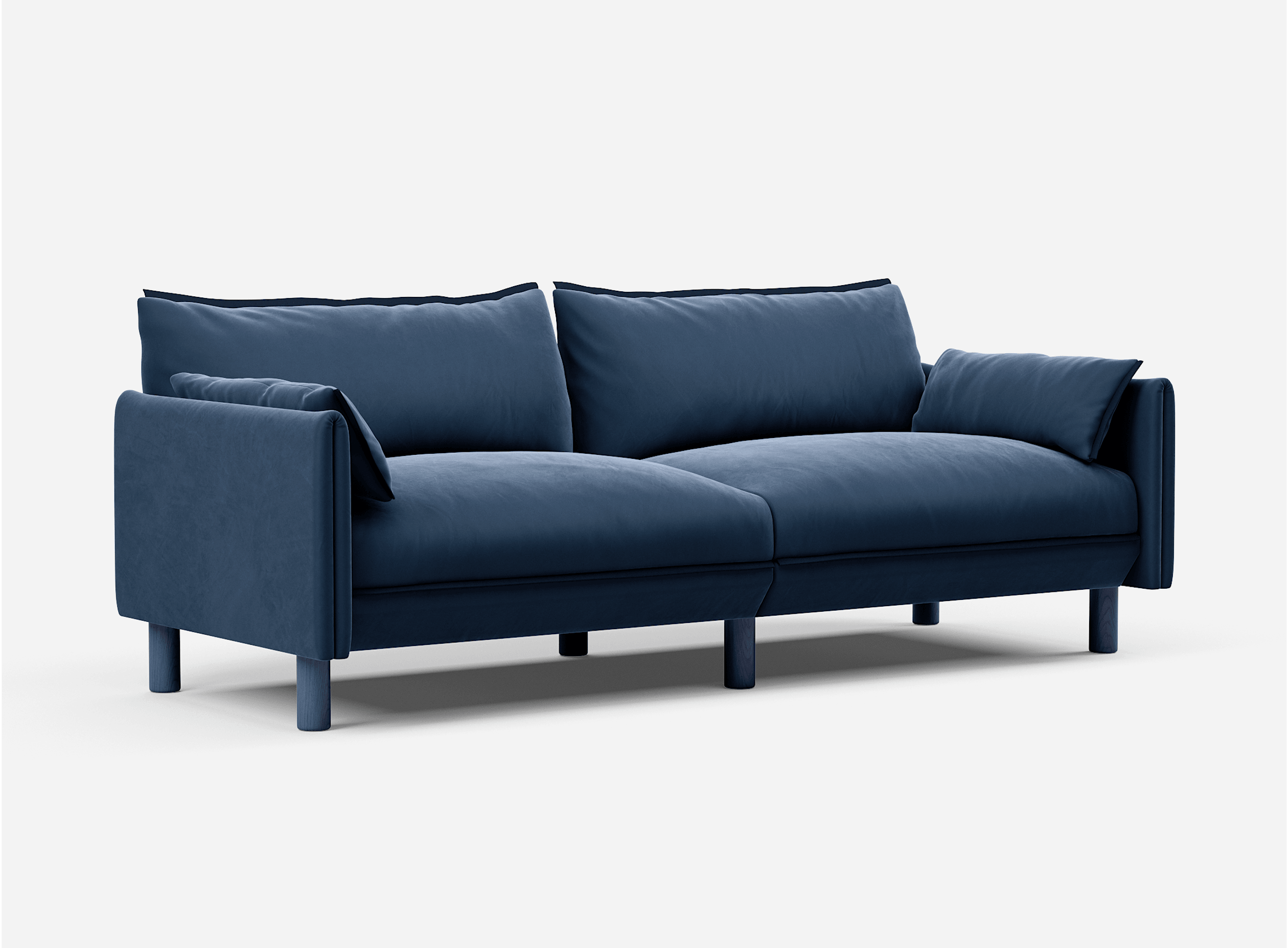 3 Seater Sofa | Velvet Midnight Blue - Cozmo @ Midnight Blue Velvet Jacket | Dark Blue Trim