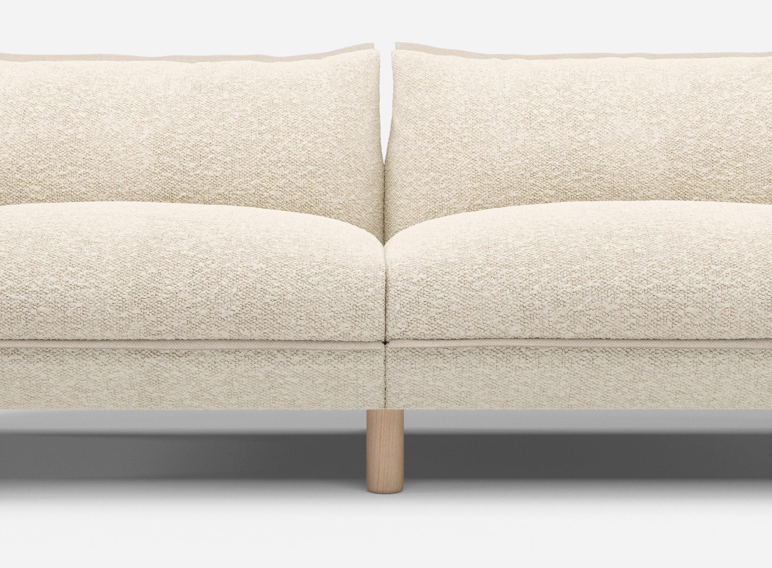 3 Seater Chaise Corner Right Hand Sofa | Boucle Ecru - Cozmo @ Ecru Boucle Jacket | Natural Trim