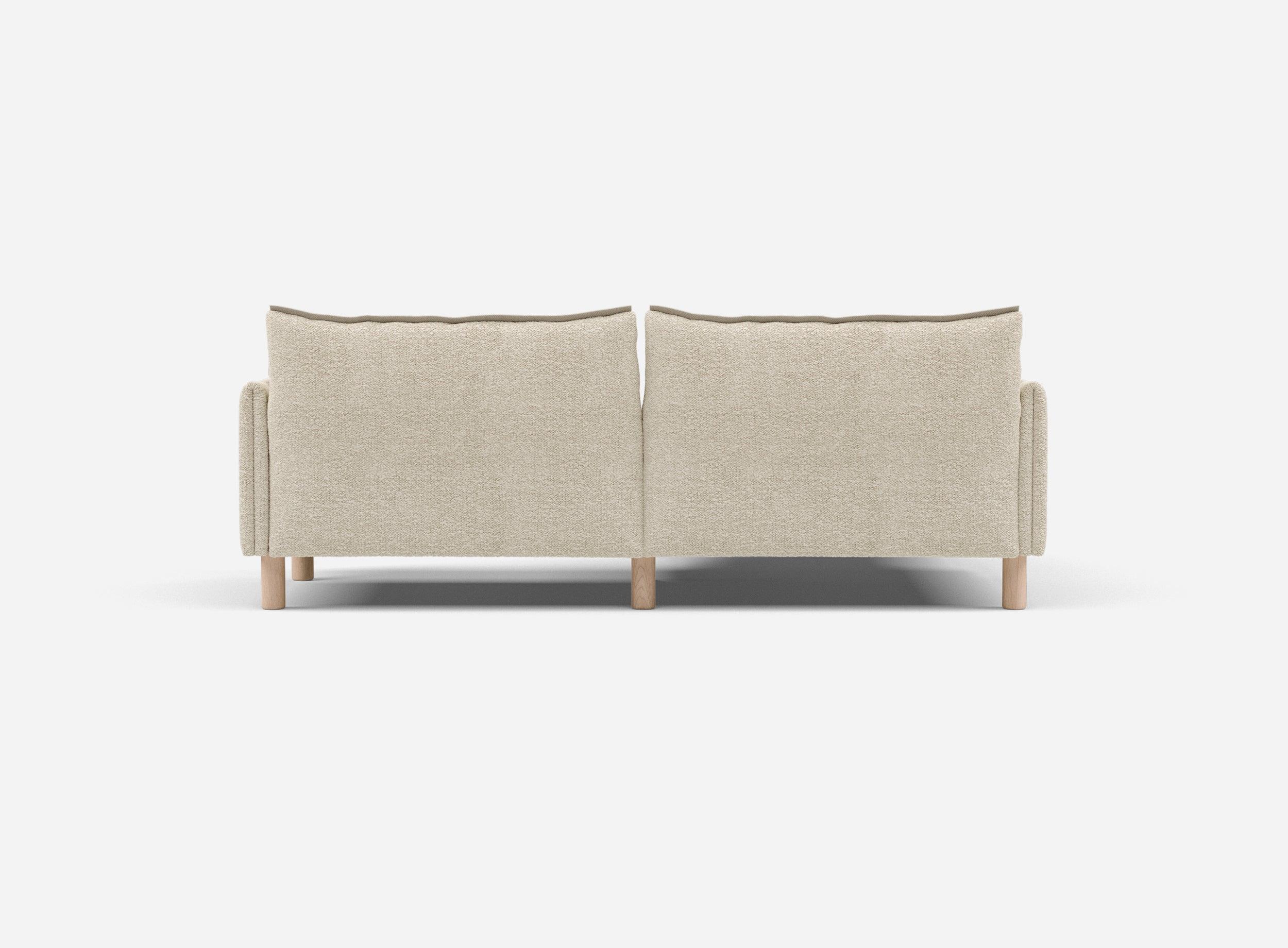 3 Seater Chaise Corner Left Hand Sofa | Boucle Ecru - Cozmo @ Ecru Boucle Jacket | Natural Trim