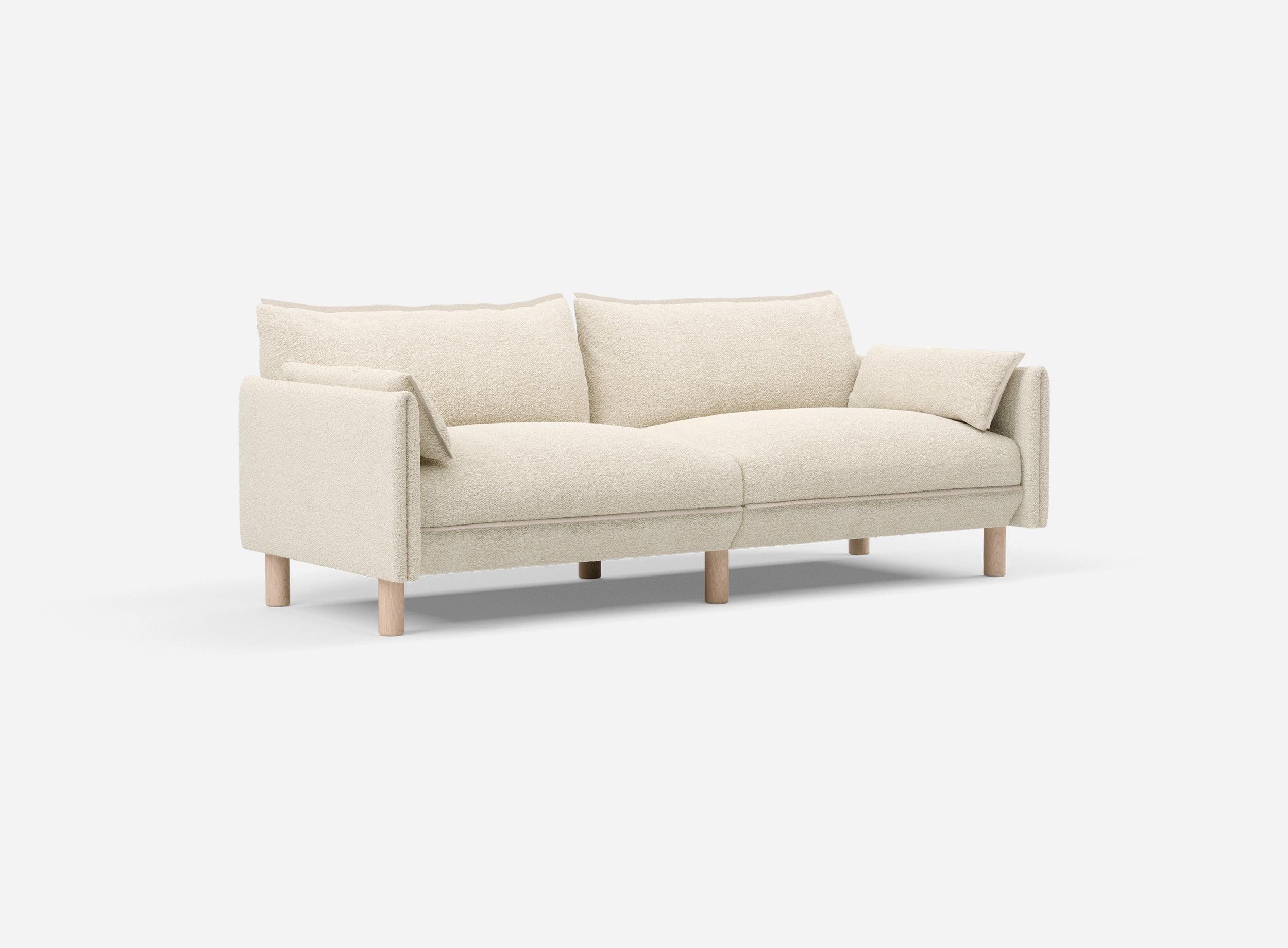 3 Seater Sofa | Boucle Ecru - Cozmo @ Ecru Boucle Jacket | Natural Trim