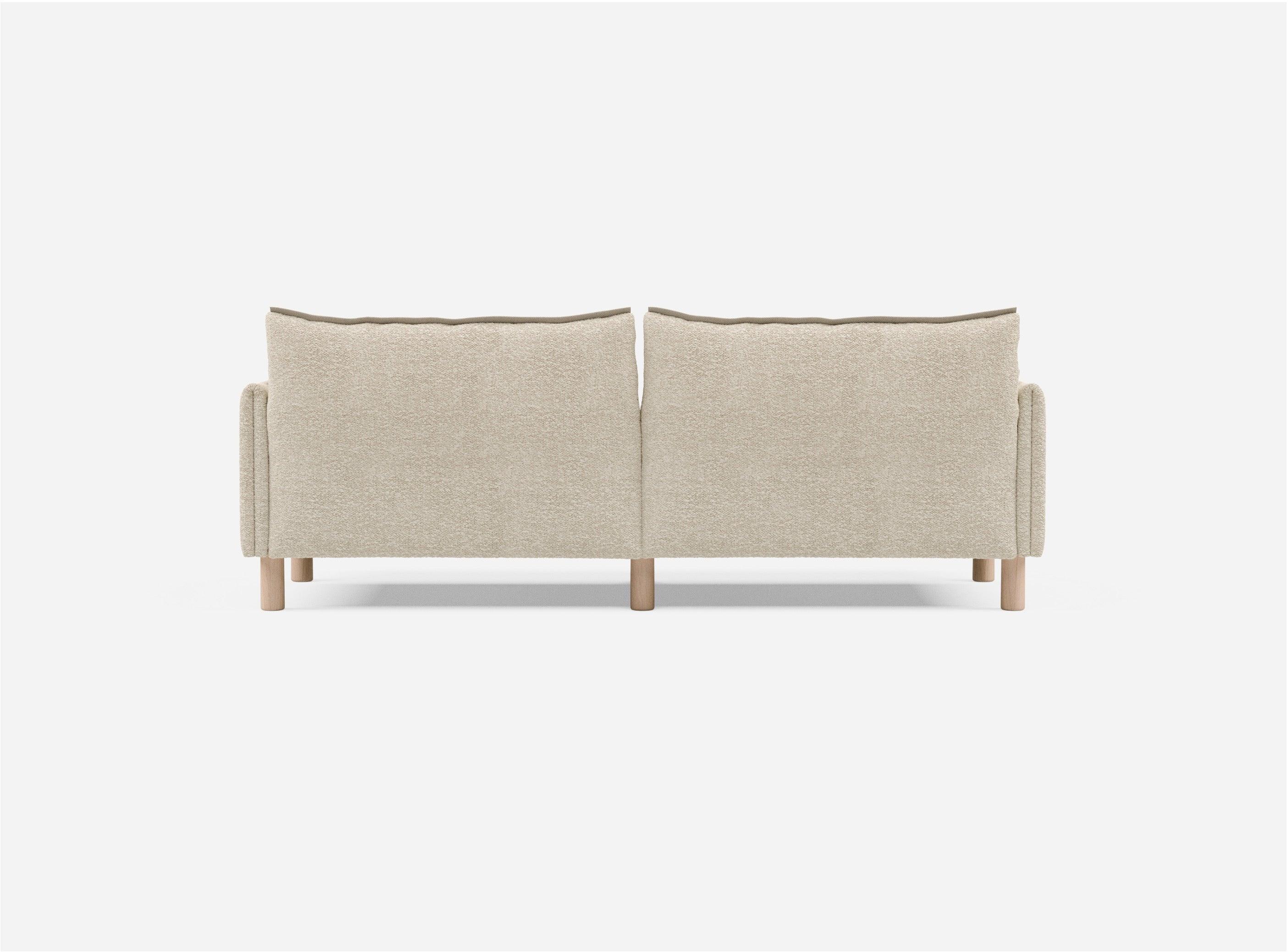 3 Seater Sofa | Boucle Ecru - Cozmo @ Ecru Boucle Jacket | Natural Trim