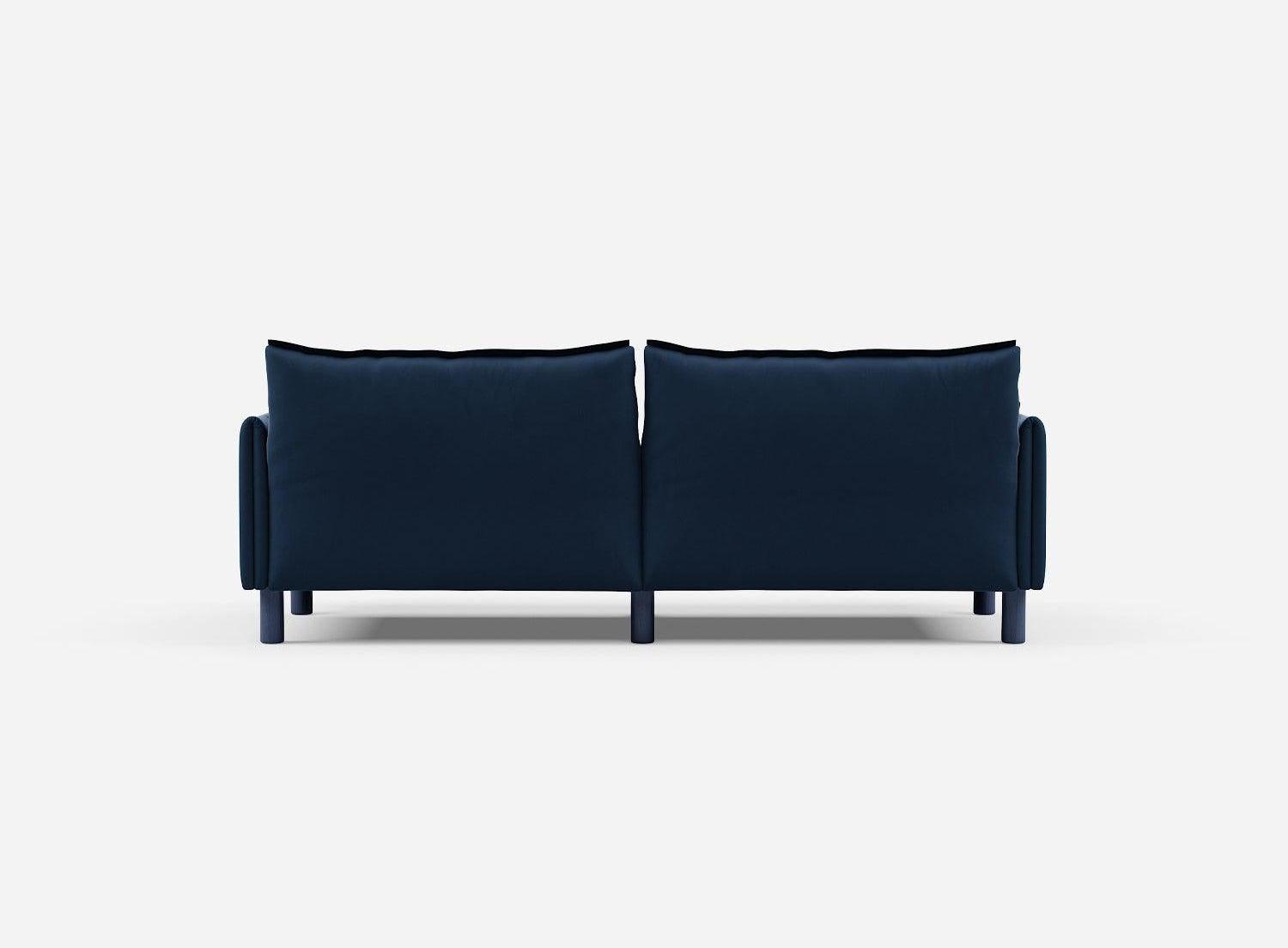 3 Seater Sofa | Velvet Midnight Blue - Cozmo @ Midnight Blue Velvet Jacket | Dark Blue Trim