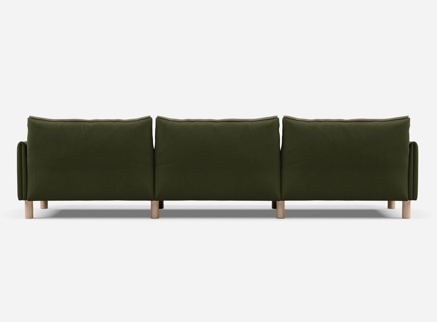 5 Seater Sofa | Velvet Dark Green - Cozmo @ Dark Green Velvet Jacket | Natural Trim