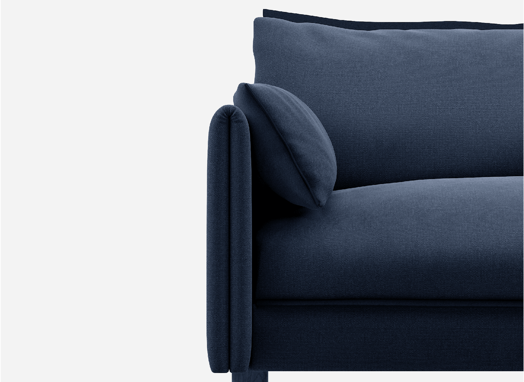 5 Seater Chaise Corner Left Hand Sofa | Cotton Navy  - Cozmo @ Navy Cotton Jacket | Dark Blue Trim